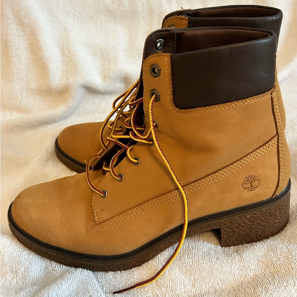 Timberland Women's Brown Leather Combat Boots